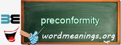 WordMeaning blackboard for preconformity